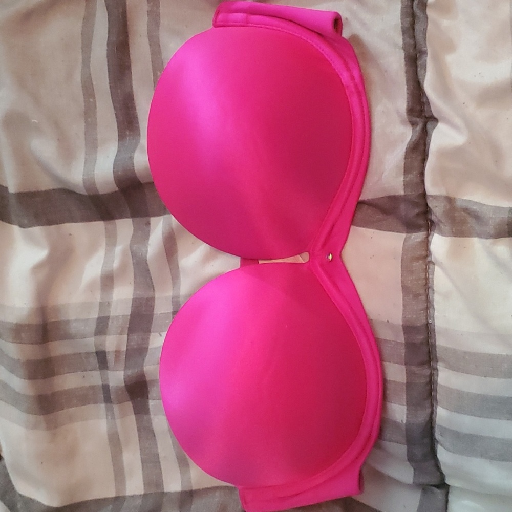 Victoria's Secret 34C strapless bra with Pink with rhinestone